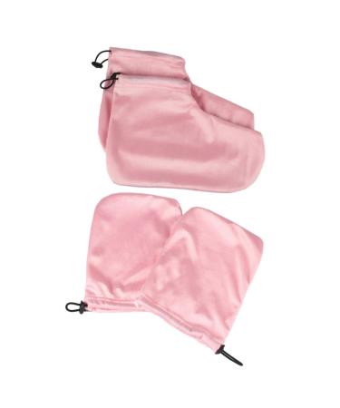 2paires Et Chaussette De Bain Paraffine Ensemble De Doux Pour Thermique Des Mains Couleur Rose De De Chaussettes