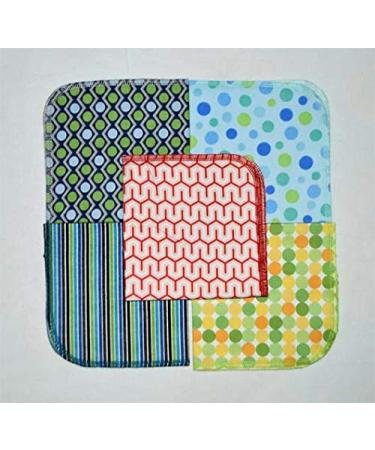 Abstract Circles & Stripes Flannel Towels 12x12 - Set of 5 | Eco-Friendly Paperless Towels - Buy Online on GoSupps.com
