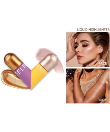 Dual-Ended Highlighter Liquid Luminous Facial Highlighter Waterproof and Long-Lasting Natural Skin Tone (Champagne light) - Buy Online on GoSupps.com