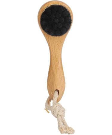 Buy Manual Facial Cleansing Brush - Ultra Soft Exfoliating Wooden Face Scrubber with Long Handle & Lanyard - International Shipping Available - Buy Online on GoSupps.com