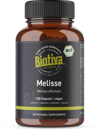 Malits Bio 150 capsules - Melissa officinalis - 450mg - lemon balm - without additives - filled and checked in Germany - Biotiva - Buy Online on GoSupps.com
