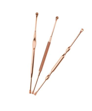 Dovewill 3 Pieces/Set Stainless Steel Ear Pick Wax Cleaner Scoop Spoon Tool Earpick Curette Remover Earwax Removal