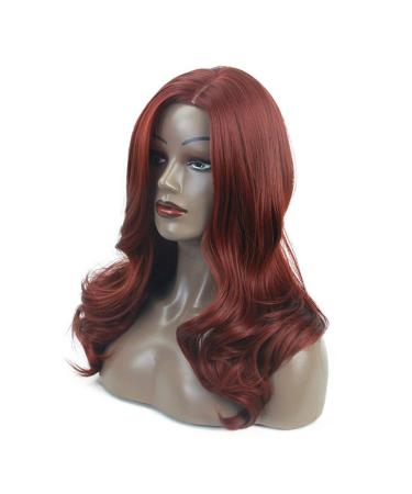 Buy Long Red Wavy Synthetic Wig for Women - 80s 70s 60s 50s Brazilian Curly Cosplay Hair - Buy Online on GoSupps.com