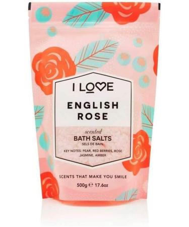 I Love English Rose Scented Bath Salts | 99% Naturally Derived | Vegan-Friendly | 500G | Silky Smooth Skin - Buy Online on GoSupps.com