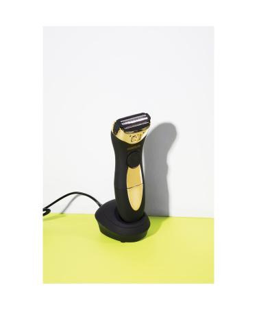 Cosmopolitan Cordless Electric Shaver for Women - Dual-Blade Hair Removal for Bikini Line, Legs, Face & Body - Rechargeable Lady Shaver in Black & Gold - Buy Online on GoSupps.com