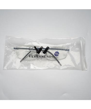 Vevesmundo Multifocus Reading Glasses Set - Blue Light Filter Metal Half Reading Aids for Men (Black Red Gold) - 3.0x Magnification - Buy Online on GoSupps.com