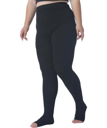 Plus Size 4XL Compression Pantyhose for Men & Women - 20-30 mmHg Opaque Toeless Support Stockings for Swelling DVT Pregnancy - Waist High Tights in Black - Buy Online on GoSupps.com