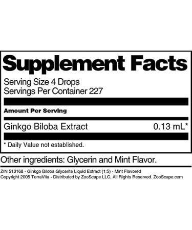 Ginkgo Biloba Glycerite Liquid Extract (1:5) - Mint Flavored (1 oz ZIN: 513168) - 3 Pack - Buy Online on GoSupps.com
