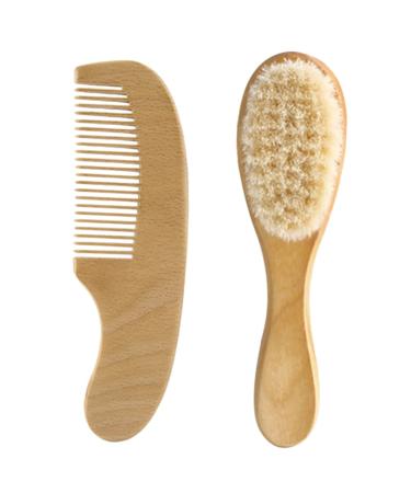 KOMBIUDA Baby Hair Brush 1 Set for Cradle Newborn Wood Hair Infants Soft Brush Toddlers Registry Newborns and Massage Cap Comb Baby Care Kit Wool Supplies Scalp Gift Wooden Toddler Suit