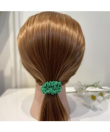 Townssilk Silk Skinnie Hair Bobbles - 100% Pure Mulberry Silk | 22 Momme | Hair Friendly Luxury Elastic | Green - Pack of 5 - Buy Online on GoSupps.com