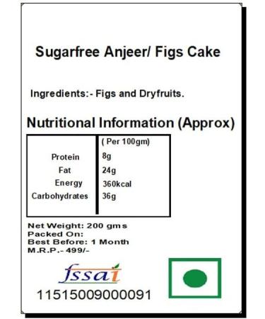 Ghasitaram Gifts Valentines Gift for Girlfriend/Boyfriend/Husband and Wife - Valentine Sweets - Sugarfree Anjeer/Figs Cake Valentines Sugarfree Anjeer/ Figs Cake - Buy Online on GoSupps.com