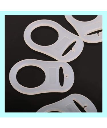 SouiWuzi 10pcs Baby Pacifier Holder - Silicone Dummy Clips & Soft Button Ring - Secure Your Baby's Pacifiers - White - Buy Online on GoSupps.com