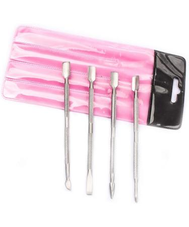 Stainless Steel Cuticle Pusher Remover Kit - 4Pcs Professional Manicure and Pedicure Tools - Buy Online on GoSupps.com