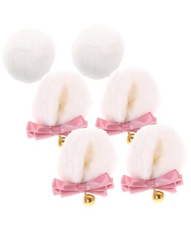 2 Sets Bear Ear Hair Clip Bear Hair Clips Animal Ears Hair Clips Bear Ears and Tail Decorative Hair Clips Plush Ears Hair Clips Plush Hair Girls Suit Fabric Hand Made Cartoon Miss