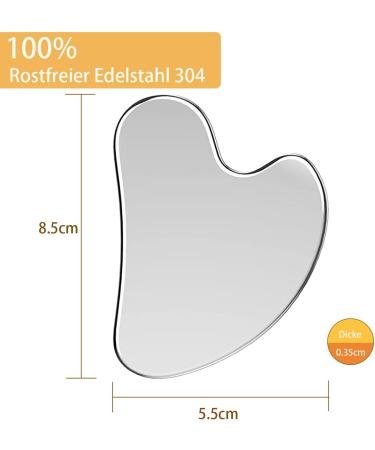 Bounabay Gua Sha Stainless Steel Heart Shape Massage Tool | Slimmer Face & Contouring | 8.5cm x 5.5cm | International Shipping - Buy Online on GoSupps.com
