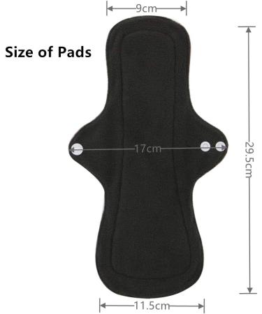 Asenappy Reusable Menstrual Pads - Bamboo Charcoal Menstrual Cloth Pads | Heavy Incontinence Pads | Reusable Sanitary Pads - Pack of 5  1 Cloth Mini Wet Bag 5xlround - Buy Online on GoSupps.com