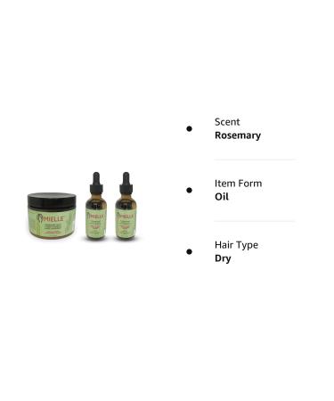 Mielle Organics Rosemary Mint Growth Oil 2 oz (Pack of 2) + Strengthening Hair Masque 12 oz - Sulfate & Paraben Free | Haircare & Scalp Treatment - Buy Online on GoSupps.com
