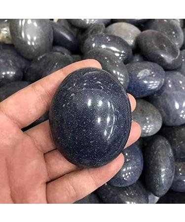 55mm-65mm Natural Oval Shape Quartz Palm Size Blue Sand Crystals Stones 1pc Chakra Reiki Balancing - Buy Online on GoSupps.com