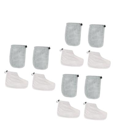 minkissy 6 Pairs Gloves Paraffin Wax Mitts Paraffin Wax Booties Disposable Foot Covers Cozies Hand and Foot Liners Wax Bath Foot Cover Wax Bath Mitts Paraffin Treatments Feet Accessories
