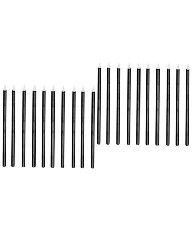 Beavorty 200 PCS Disposable Eyeliner white Mascara Brush Wands Eyeliner Brush Head miniature gel 9x0.7cmx2pcs Blackx2pcs