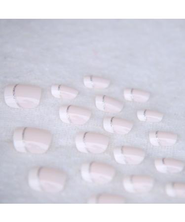 Jovono French Artificial Nails - Nude Pink Press-On Nails for Women & Girls (24 Pieces Size M) - Ballerina Acrylic Design - Buy Online on GoSupps.com