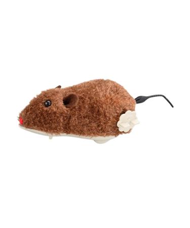 QYNuLi Clockwork Mouse Toy Plush Interactive Cat Toy Cute Moving Mouse Toy for Hard Surfaces and Flat Surfaces (Random Color)