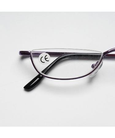 Koosufa Metal Reading Glasses for Men & Women - Spring Hinge Half-Round Frame Stylish & Comfortable Reading Help - Buy Online on GoSupps.com