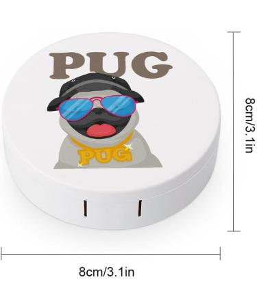 Cool Pug Cute Contact Lens Case - Portable Round Storage Box Kit with Mirror for Travel & Daily Use - Buy Online on GoSupps.com