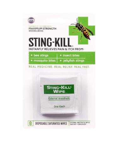 Sting Kill Maximum Strength 8CT - Fast Relief from Insect Bites - Pack of 1 - Buy Online on GoSupps.com
