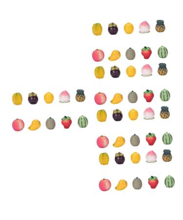 Ciieeo 50 Pcs Simulated Fruit Ornaments Micro Landscape Accessory Strawberry Fake Lemon Fake Strawberries Artificial Kitchen Toy Fruit Decor Fake Fruit Figurine Resin Mini Ornament Pen Assorted Colorx5pcs 3x3cmx5pcs