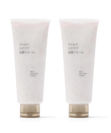 Exfoliating Face Wash for Women 2 Pack - Mild Face Soap with Peach Kernel - Gentle Face Cleanser for All Skin Types - Deep Cleansing & Moisturizing - Fragrance-Free Facewash for Radiant Skin 2.65 Ounce (Pack of 2)