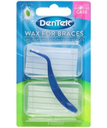 DenTek Wax for Braces - Relieves Wire Discomfort - 2 Ct. (Pack of 12) - Buy Online on GoSupps.com