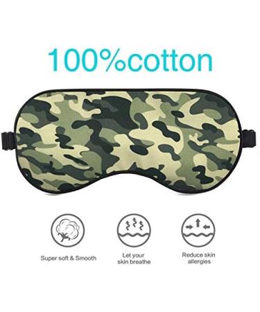 BYBART Camo Sleep Mask - Adjustable Head Strap, Light Blocking Eye Cover for Kids, Women, Men - Soft & Comfortable - Buy Online on GoSupps.com
