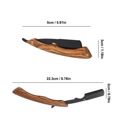 Premium Baugger Folding Razor with Wooden Handle - Stainless Steel Beard Care Shaving Tool for Effortless Grooming - Buy Online on GoSupps.com