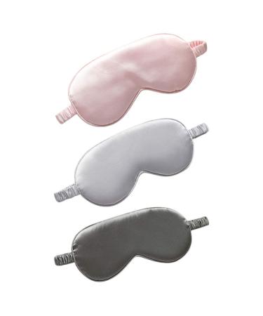 3pcs Blindfold Sleep Eye Patch Night Eye Mask Sleeping Eye Mask Sleeping Satin Sleeping Eye Shade Sleeping Eye Cover Women Sleep Sleeping Eyeshade Silk Sleep Stickers 3D Breathable
