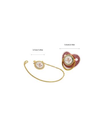 Gold Rhinestone Baby Pacifier Set | Lightweight Pacifier for 6-18 Months | Unique Baby Gift (Letter M) - Buy Online on GoSupps.com