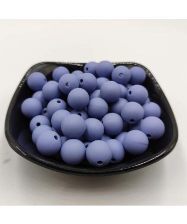 Brunnera Blue Silicone Round Beads 15mm - 50pcs | Sensory Silicone Pearl Beads for Mom Necklace DIY Jewelry Making - Buy Online on GoSupps.com