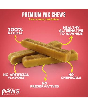 Himalayan Dog Chew Large 3 Pack | Natural Yak Cheese Bones for Dogs | Odorless & Safe Alternative to Regular Bones | Premium Paws 3 Count - Buy Online on GoSupps.com