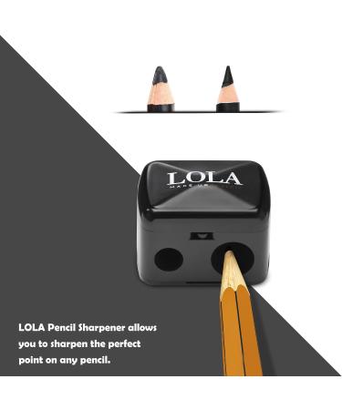Lola Make Up by Perse Pencil Sharpener with Lid Dual 2 Holes Sharpener Eyeliner and Eyebrow Pencil Sharper Suitable for All Types of Makeup Pencils Cosmetics Black - Buy Online on GoSupps.com