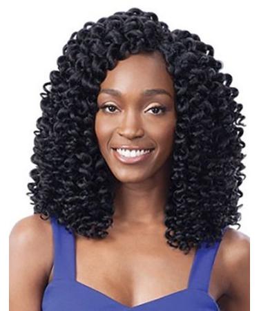 FreeTress Synthetic Hair Crochet Braids 2X Ringlet Wand Curl (1B) 1 Count (Pack of 1) 1B Off Black