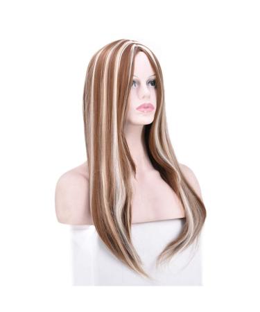 26 Ombre Blonde Long Smooth Heat-Resistant Synthetic Wig for Women - Daily & Party Use + Free Wig Cap - Buy Online on GoSupps.com