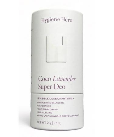 Super Deo - Coco Lavender | Invisible Deodorant Stick | Natural Deodorant for Men and Women | Aluminium Free | Mitigate Ingrown Hair | Night Blooming Jasmine and Ylang Ylang Scent