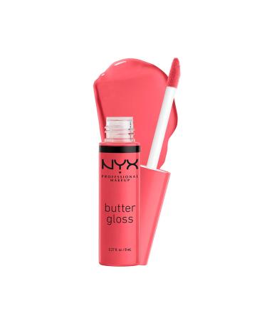 NYX PROFESSIONAL MAKEUP Butter Gloss  Non-Sticky Lip Gloss - Sorbet (Vibrant Coral) 36 Sorbet 0.27 Fl Oz (Pack of 1)