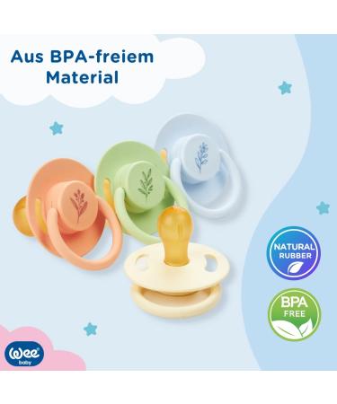 Wee Baby 2-Pack Natural Rubber Pacifier | BPA-Free Pink & Cream Pacifiers for Newborns 0-6 Months | Air Hole Design to Prevent Irritation - Buy Online on GoSupps.com