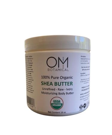 Organic African Shea Butter From Ghana | Raw Unrefined 16 oz Reusable Jar For Body Face & Hair 100% Pure Natural Moisturizer Best for DIYs Like Lotion Cream Lip Balm and Soap