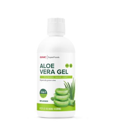 GNC Superfoods Aloe Vera Gel Certified for Quality and Purity Unflavored 32 fl oz