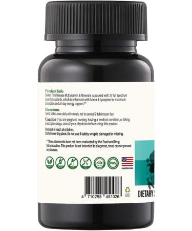DAIKEN Mini Multivitamin 60 Tablets Enhanced with Lutein Lycopene & Folic Acid Time Released Multivitamin for Women & Men Vegan & Easy to Swallow 60 Count (Pack of 1) NEW - Buy Online on GoSupps.com