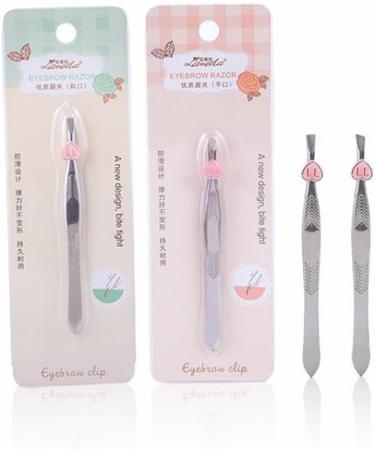 FRCOLOR Stainless Steel Eyebrow Clip Slant Tip Eyebrow Tweezer Eyebrow Tweezers Eyebrow Tool Eyebrow Removal A011 Flat Oblique Tip - Buy Online on GoSupps.com