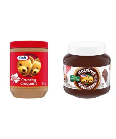Kraft Crunchy Peanut Butter 2kg & Kraft Hazelnut Spread with Cocoa 725g