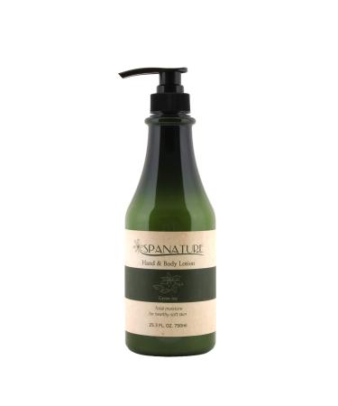 Spanature Green Tea Hand & Body Lotion - Daily Moisturizing Body Lotion for Moisturizing  Restoring and Nourishing the Skin- 750ml/25oz with Pump  Made in Korea